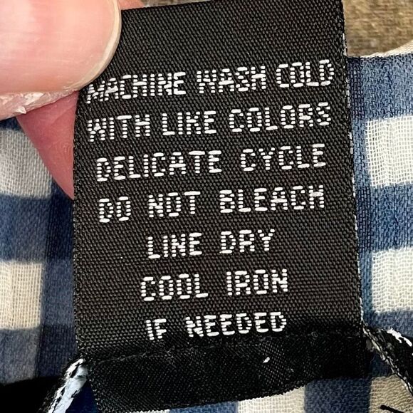 About A Girl Plaid Sheer Button Down Long Sleeve Medium - Picture 9 of 9